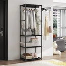 Roupeiro Aberto com Prateleiras Laterais